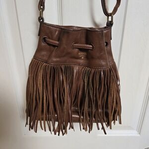 Fossil Leather Bucket Bag Small